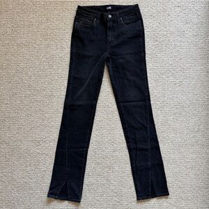 PAIGE Black Women's Black Jeans with split hem detail